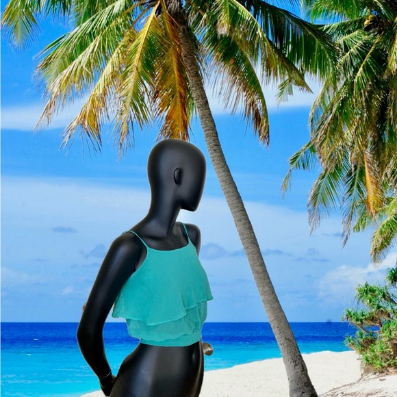 Sheer Turquoise Beach Cover-Up - Picture 1 of 6